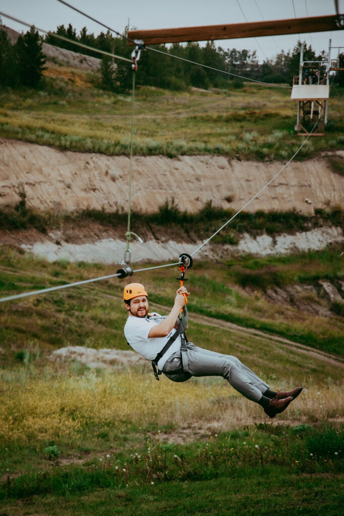 canyon ski hill alberta wedding adventure couple 