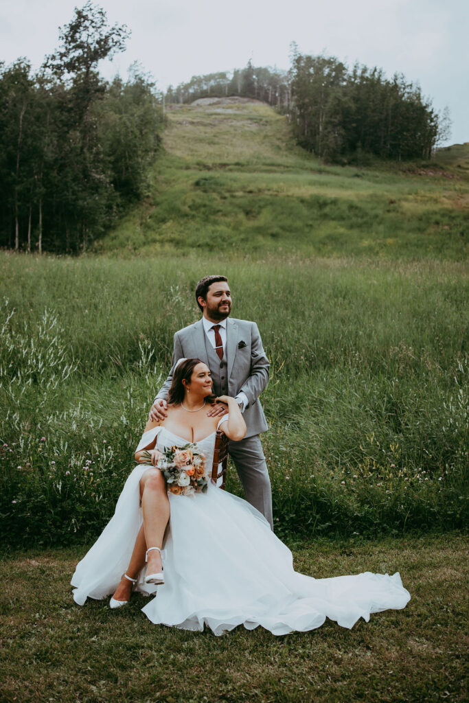 canyon ski hill alberta wedding adventure couple 